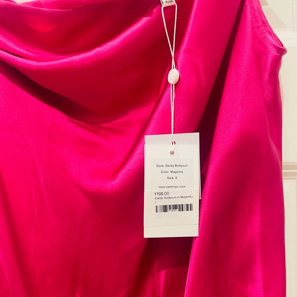 Cami NYC Magenta Satin Bodysuit - Picture 4 of 4